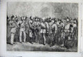 Original Old Antique Print 1862 London Scottish Volunteers Army Siers War Men