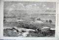 Old Antique Print 1862 St Andrews Harbour Bay Brunswick Town Sailing Ship 19th