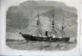 Original Old Antique Print 1862 Federal Slopp-Of-War Ship Tuscarora Southampton
