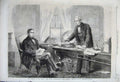 Old Antique Print 1862 Lord Lyons Communicating Earl Russell Desk Books 19th