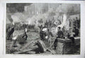Old Antique Print 1862 Middlesex Rifle Volunteers Gardens Burlington Work 19th
