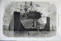 Old Antique Print 1862 Floating Dock Pontoon Rennie Government Spain Ship 19th