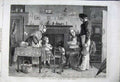 Old Antique Print 1862 Family Interior House Table Chair Return Runaway 19th