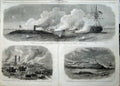Antique Old Print 1862 Civil War America Cavalry Scout Ships Cork Harbour 19th