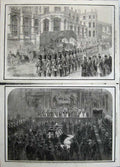 Original Old Antique Print 1862 Funeral Prince Consort George'S Chapel Hearse