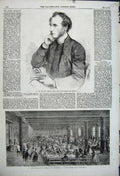 Old Antique Print 1862 Dr Ellicott Bishop Bristol Working Men Dining Hall 19th