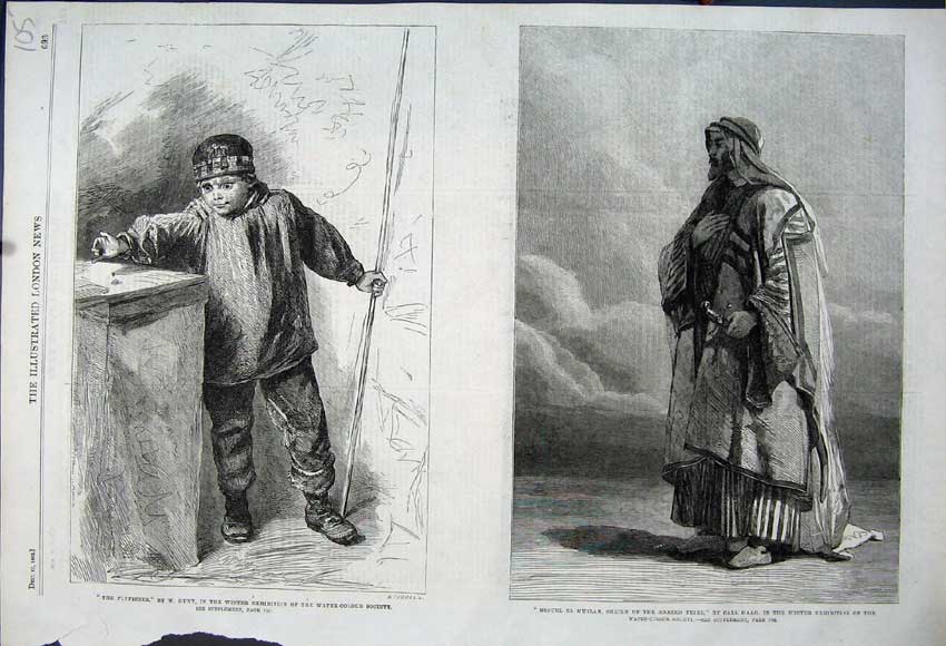 Old Antique Print 1862 Miguel Musrab Sheikh Anazeh Tribe Flyfisher Sport 19th
