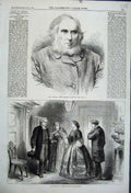 Old Antique Print 1862 Portrait James Sheridan Knowles Effie Blount Men 19th