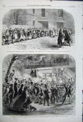 Old Antique Print 1862 Election Horation Seymour Governor Cotton Famine 19th