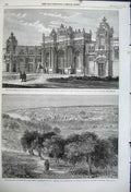 Old Antique Print 1862 View Jerusalem Sultan Palace Constantinople Wales 19th