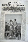 Old Antique Print 1862 International Exhibition Women Confession Aubert 19th