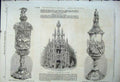 Original Old Antique Print 1862 Temple Art Carved Ivory Cup Bohler Zollverein