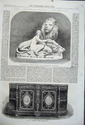 Old Antique Print 1862 Jackson Graham Cabinet Una Lion Metal John Thomas 19th