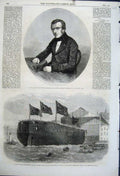 Original Old Antique Print 1862 Benjamin Brodie Surgeon Caledonia Woolwich Ship