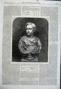 Original Old Antique Print 1862 Marble Bust Royal Highness Prince Wales Steel