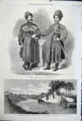 Old Antique Print 1862 Flood Fens Sluice Marshland Effendi Hassan Ismael 19th