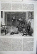 Old Antique Print 1862 International Exhibition Farewell Man Prison Woman 19th