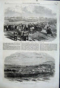 Old Antique Print 1862 View Smyrna Turkey Victoria Rifles Montreal Canada 19th