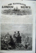 Old Antique Print 1862 International Exhibition Emigrants Farewell Hubner 19th