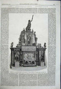 Old Antique Print 1862 Trophy Galvano Plastic Works Art Elkington London 19th