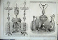 Original Old Antique Print 1862 Vase Candelabra Prince Prussia Glass Ornaments