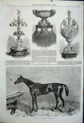 Old Antique Print 1862 Horse Whiffler Goodwood Stewards Cup Chesterfield 19th