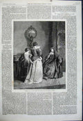 Old Antique Print 1862 Women Nun Music Exhibition Royal Academy Art Clay 19th