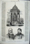 Old Antique Print Drinking Fountain Victoria 1862 Priest Yohanan Yishak 19th