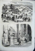 Old Antique Print 1862 Earl Canning Westminster Abbey View Show Battersea 19th