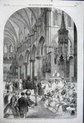 Old Antique Print 1862 Enthronisation Thomas Archbishop Canterbury Choir 19th