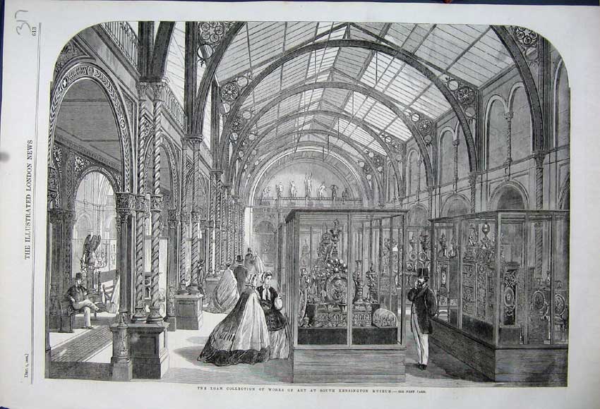 Original Old Antique Print *0158 1862 Loan Works Art South Kensington Museum