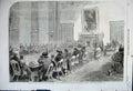Original Old Antique Print 1862 Committee Meeting Mayor Parlour Manhester Hall