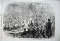 Original Old Antique Print 1862 Inauguration Bust Prince Wales School Edinburgh