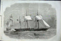 Original Old Antique Print 1862 Sloop-Of-War Alabama Merchant Ship Tonowanda