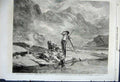 Old Antique Print 1862 Chamois Hunters Men River Mountain Rifles Meuron 19th