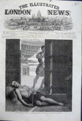 Old Antique Print 1862 International Exhibition Martyr Diocletian Inured 19th