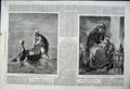 Old Antique Print 1862 Cradle Fishing Woman Children Baby Exhibition Art 19th