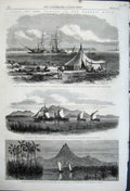 Old Antique Print 1862 Zambesi River Gorgon Makanga Pioneer Ship Nyassa 19th