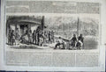 Original Old Antique Print 1862 War America Refugees Mississippi River Men Boat
