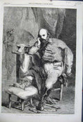 Original Old Antique Print 1862 Garabaldi Varignano Chair Stool Beauce Fine Art