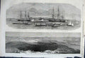 Old Antique Print 1862 Auckland Harbour Crater Mount Eden Regatta Canoe 19th