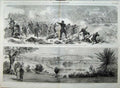 Antique Old Print 1862 Civil War America Ricmond Virginia Battle Federals 19th