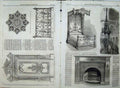 Antique Old Print Ornamental Door 1862 Bedstead Stove Belgian Pulpit Heal 19th