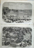Old Antique Print 1862 Volunteer Fete Sheriff Norfolk Sports Crown Point 19th