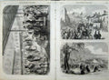 Old Antique Print 1862 Preston Guild Festival Costume Ball Festival Arch 19th