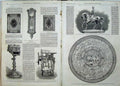 Antique Old Print Outram Shield Statuette Prince Wales 1862 Machine Clock 19th
