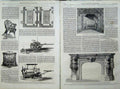 Old Antique Print 1862 Marble Chimneypiece Grain-Mower Stove Machinery 19th