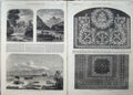 Old Antique Print 1862 Floorcloth Muslin Embroidery Fish Salmon Scotland 19th