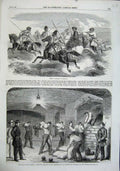 Old Antique Print 1863 Herat Horsemen Civil War America Fort Sumter Men 19th