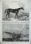Old Antique Print 1862 Queen Bertha Oaks Horse Pier Blackpool Procession 19th